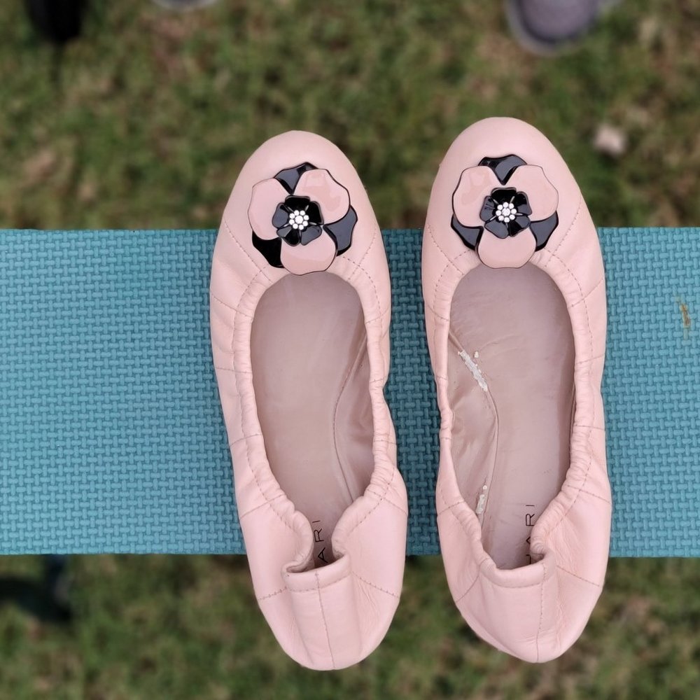 Tahari Pink Leather Flats